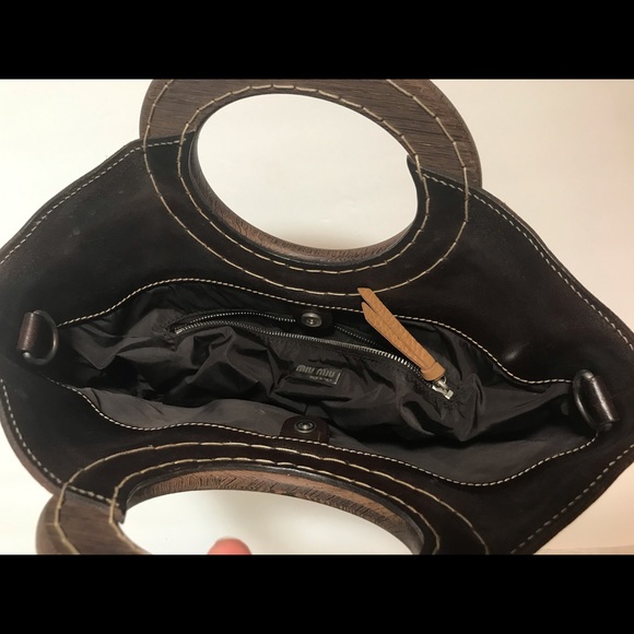 Authentic Miu Miu Handbag With Wooden Handle - Picture 6 of 8